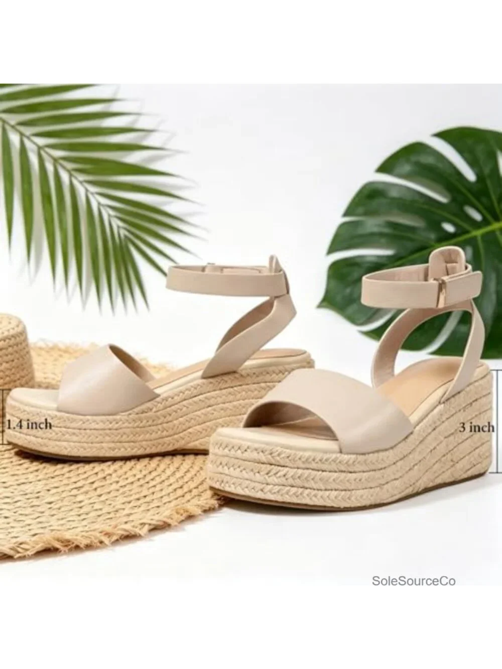 Espadrille Platform Wedge Sandals Women Slip-On Ankle Strap